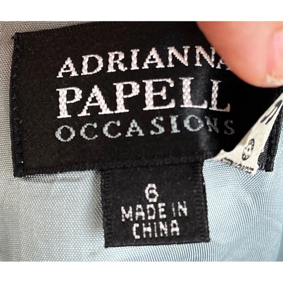 Adrianna Papell Dress Size 6 Silver Metallic Lining Herve Leger Style - Picture 6 of 7